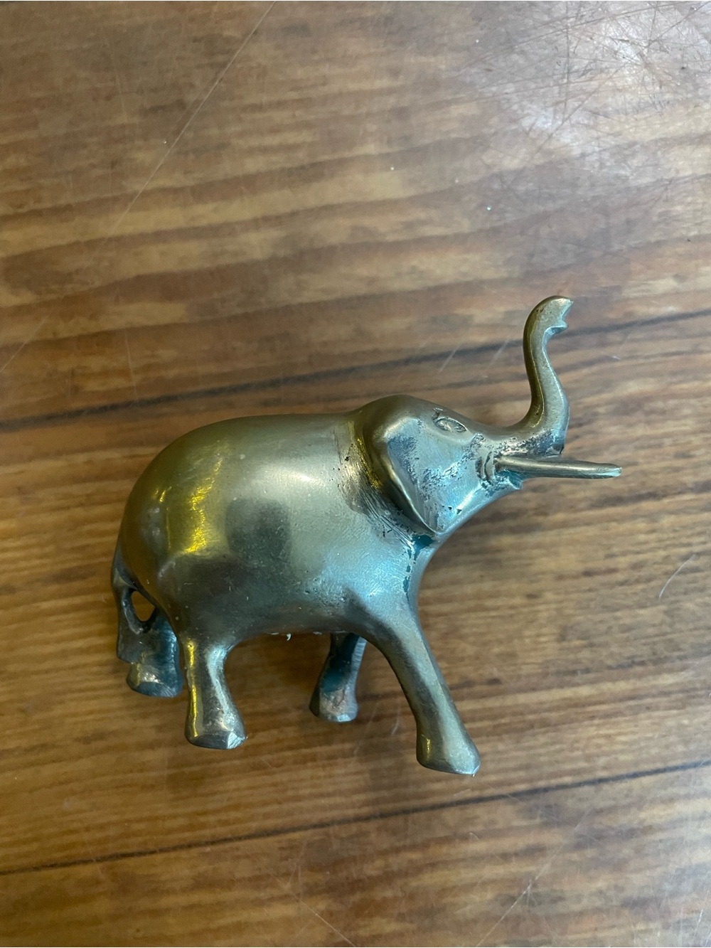 Vintage Brass Elephant small Figurine Accent - Decorative Home Decor